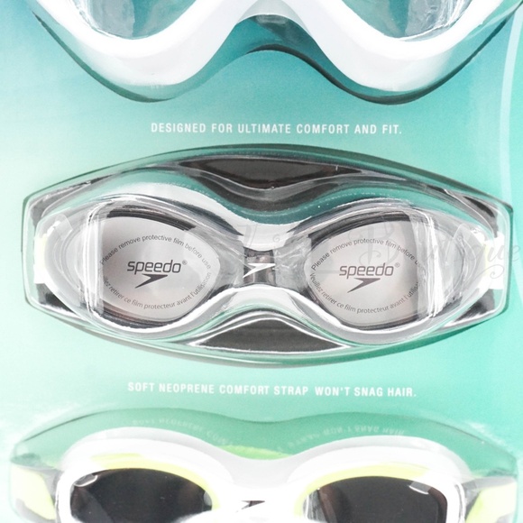 Speedo Junior (Age 6-14) Adjustable Swim Goggles 3 Pack Anti-Fog UV Protect NIB - Picture 5 of 7
